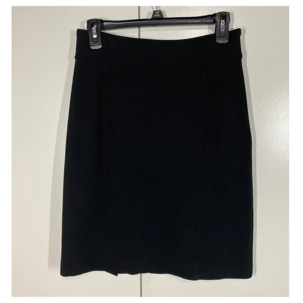 AK Anne Klein Black Ponte Knit Double Slit Pencil Skirt Size SMALL - Picture 8 of 9